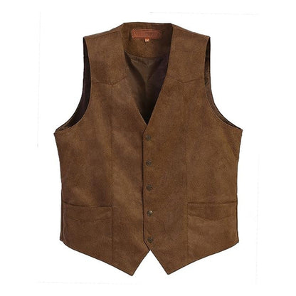 Men's Tailored Faux Leather Vest