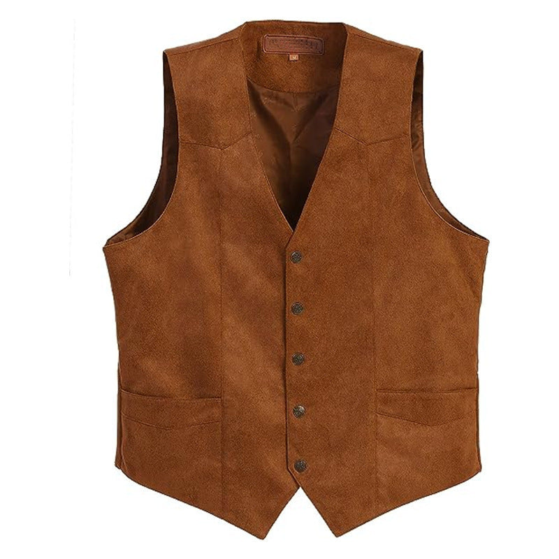 Men's Tailored Faux Leather Vest
