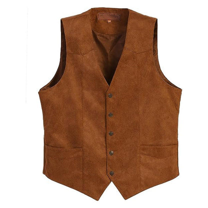Men's Tailored Faux Leather Vest