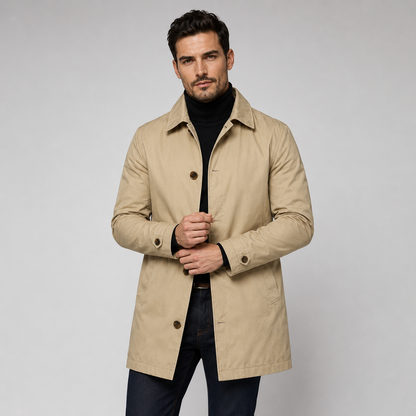 Men's Tailored Longline Button Front Coat