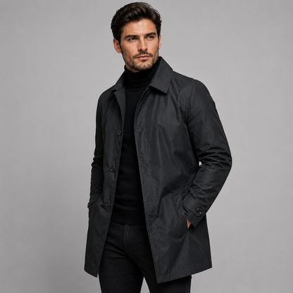 Men's Tailored Longline Button Front Coat