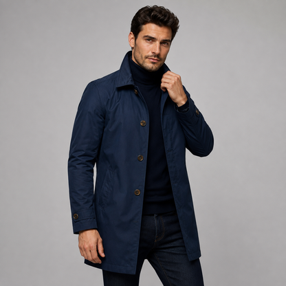 Men's Tailored Longline Button Front Coat