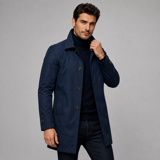 Men's Tailored Longline Button Front Coat