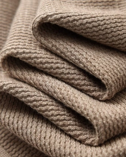 Men's Textured Knit Polo Sweater