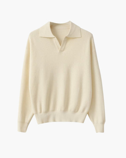 Men's Textured Knit Polo Sweater