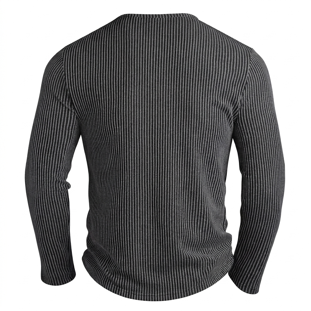 Men's Textured Knitted Henley Shirt