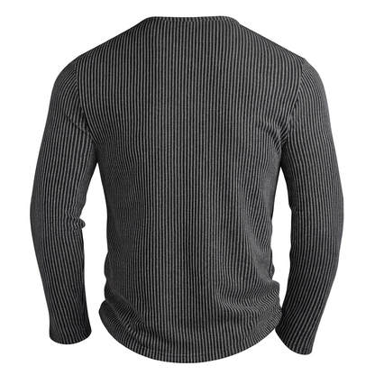 Men's Textured Knitted Henley Shirt