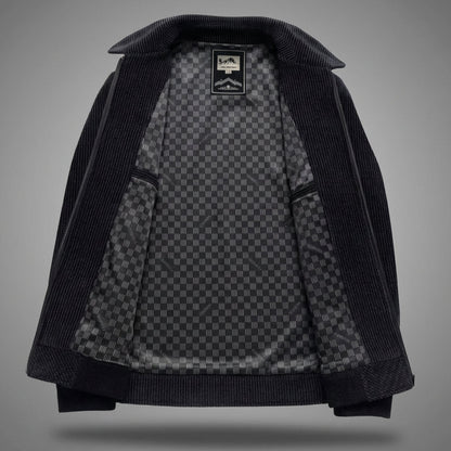 Men's Textured Quilted Zip-Front Casual Jacket