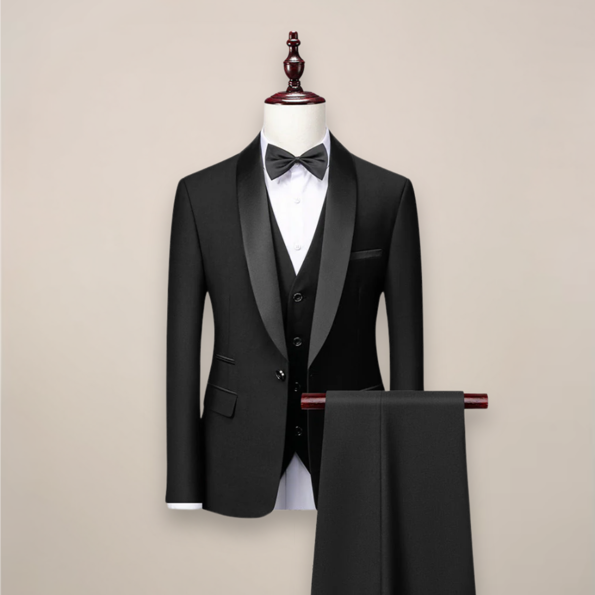 Men's Three Piece Shawl Lapel Tuxedo Suit