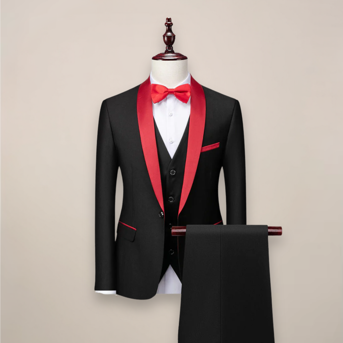 Men's Three Piece Shawl Lapel Tuxedo Suit