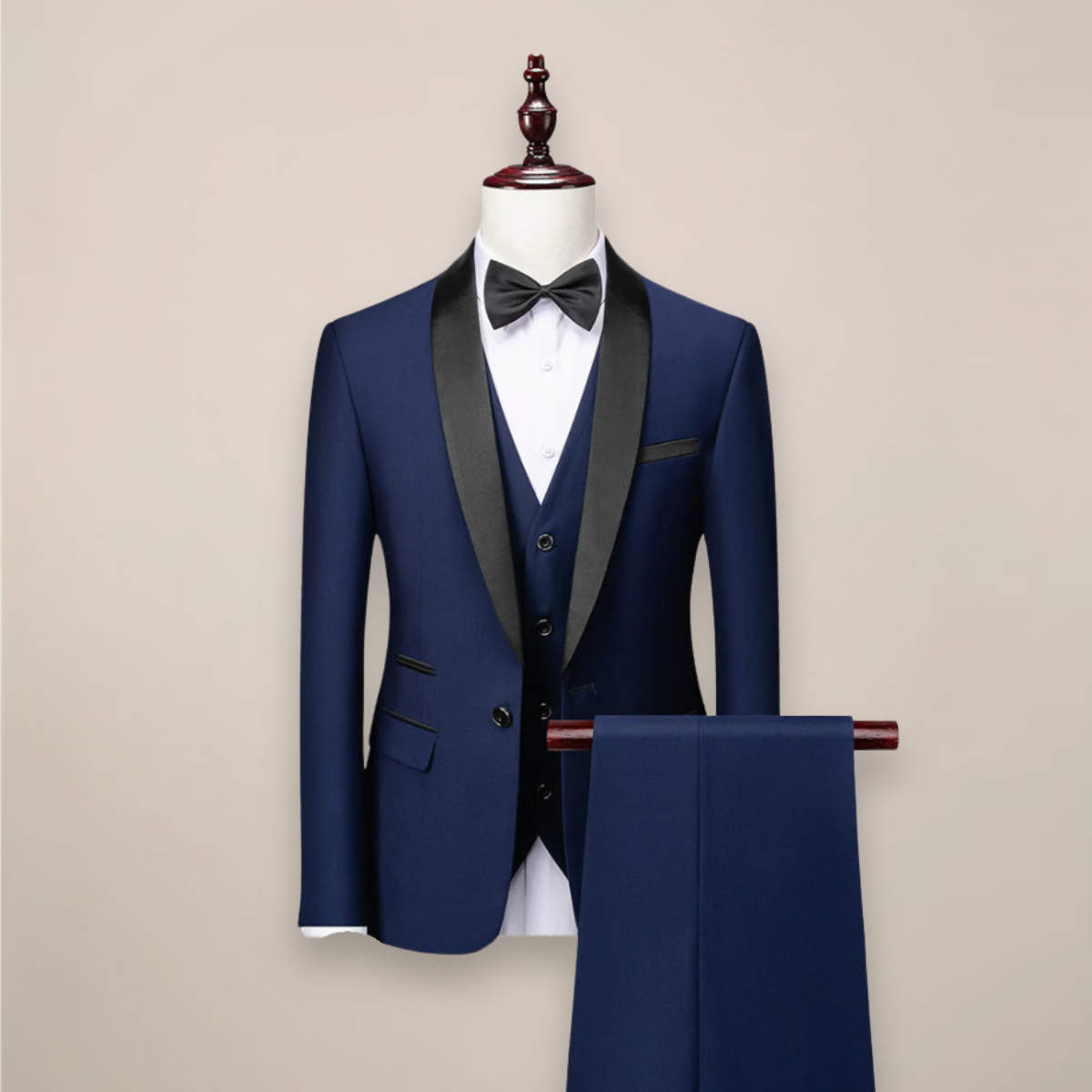 Men's Three Piece Shawl Lapel Tuxedo Suit