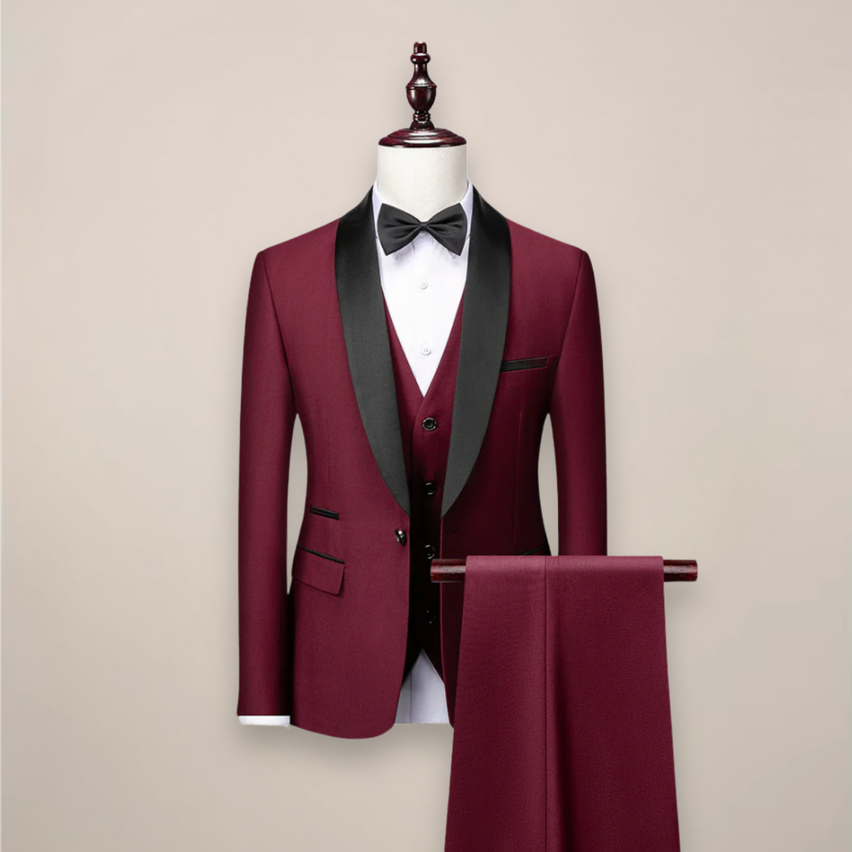 Men's Three Piece Shawl Lapel Tuxedo Suit