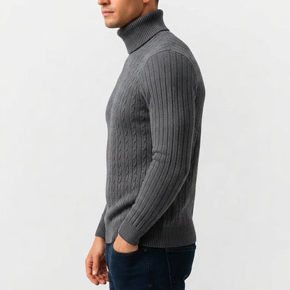 Men's Turtleneck Jumper Long Sleeve Casual Knit Top