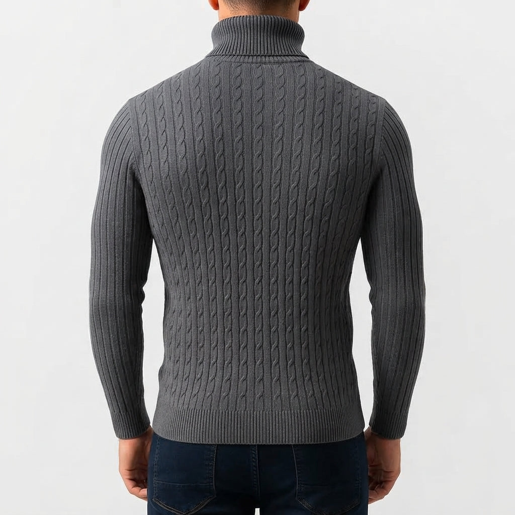 Men's Turtleneck Jumper Long Sleeve Casual Knit Top
