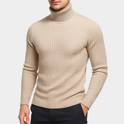 Men's Turtleneck Jumper Long Sleeve Casual Knit Top