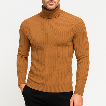 Men's Turtleneck Jumper Long Sleeve Casual Knit Top