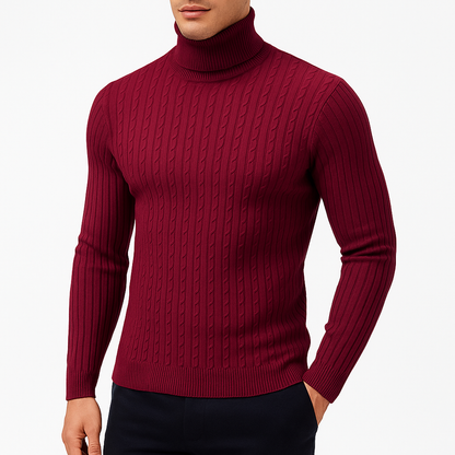 Men's Turtleneck Jumper Long Sleeve Casual Knit Top