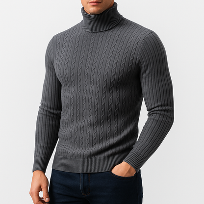 Men's Turtleneck Jumper Long Sleeve Casual Knit Top
