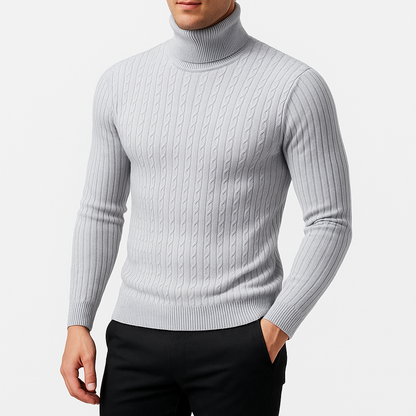 Men's Turtleneck Jumper Long Sleeve Casual Knit Top