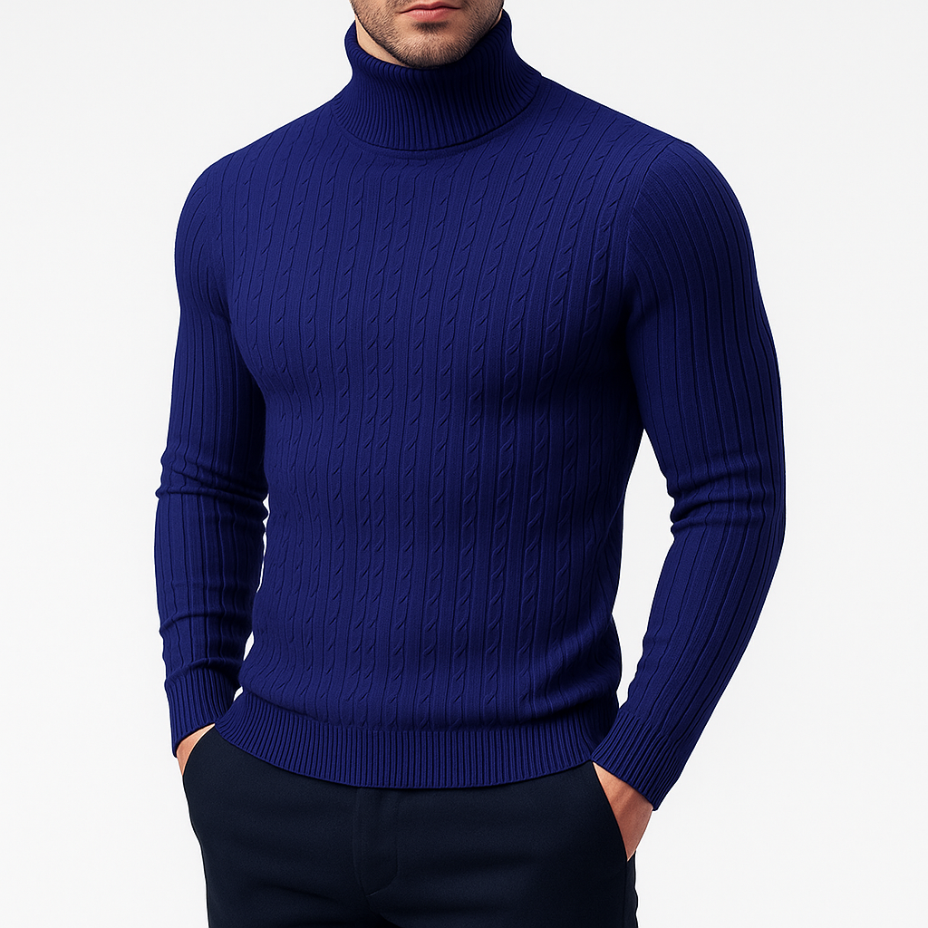 Men's Turtleneck Jumper Long Sleeve Casual Knit Top
