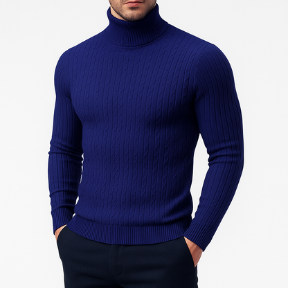 Men's Turtleneck Jumper Long Sleeve Casual Knit Top