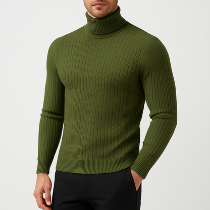 Men's Turtleneck Jumper Long Sleeve Casual Knit Top