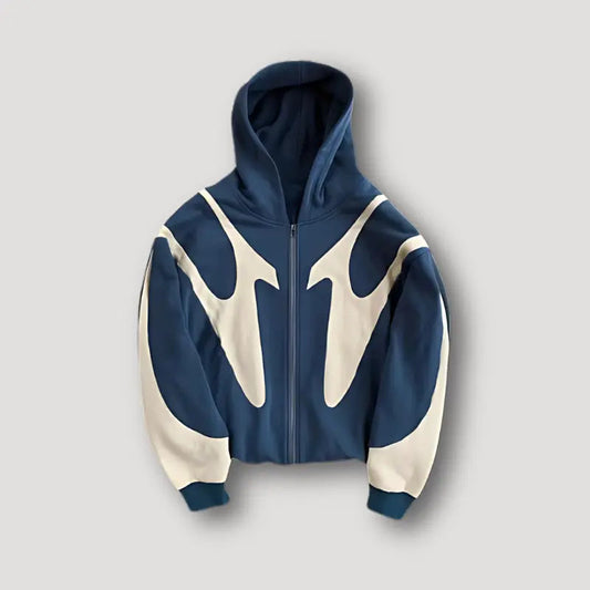Men's Urban Patchwork Zip Hoodie