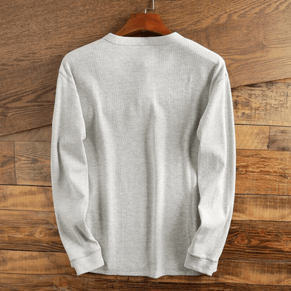 Men's Waffle Knit Henley Shirt