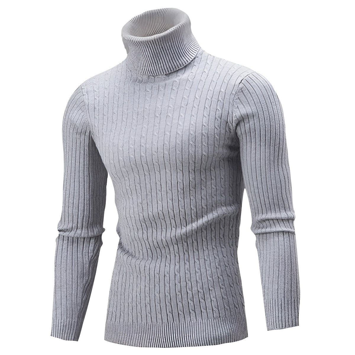 Men's Warm Cable Knit Turtleneck Sweater