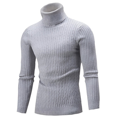 Men's Warm Cable Knit Turtleneck Sweater