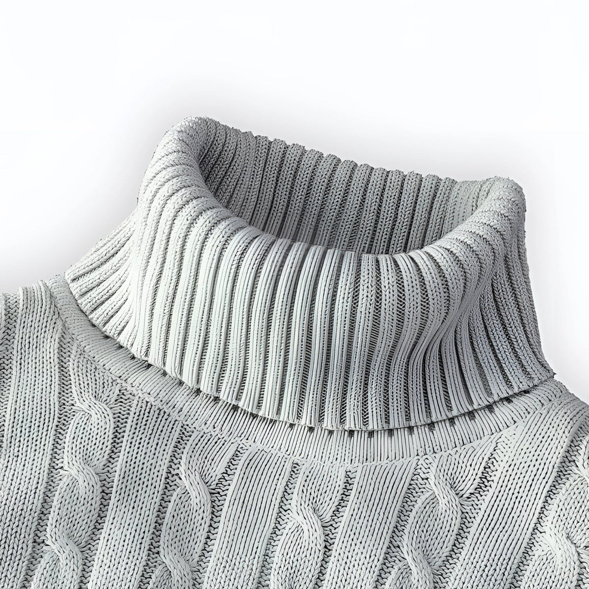 Men's Warm Cable Knit Turtleneck Sweater