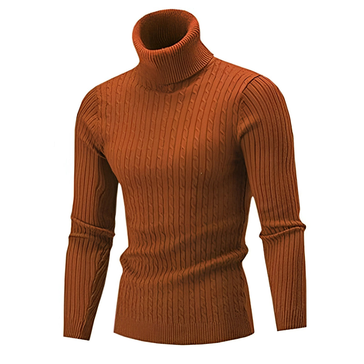 Men's Warm Cable Knit Turtleneck Sweater