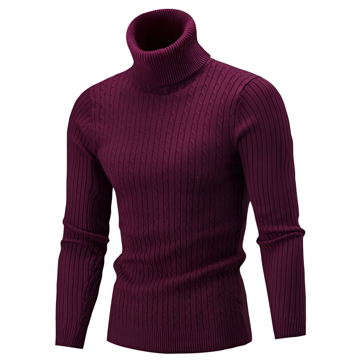 Men's Warm Cable Knit Turtleneck Sweater