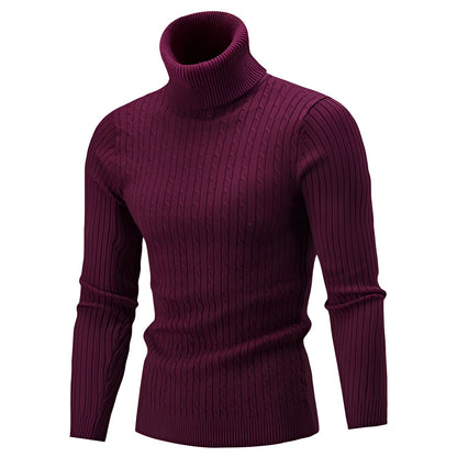 Men's Warm Cable Knit Turtleneck Sweater