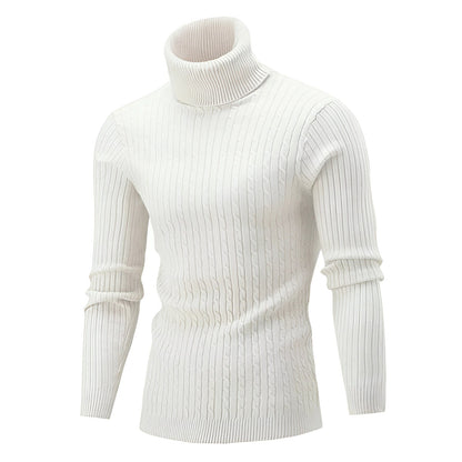 Men's Warm Cable Knit Turtleneck Sweater