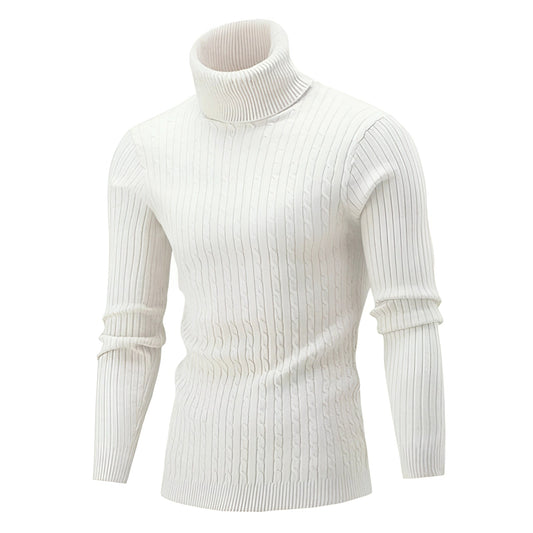 Men's Warm Cable Knit Turtleneck Sweater