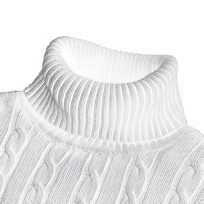 Men's Warm Cable Knit Turtleneck Sweater
