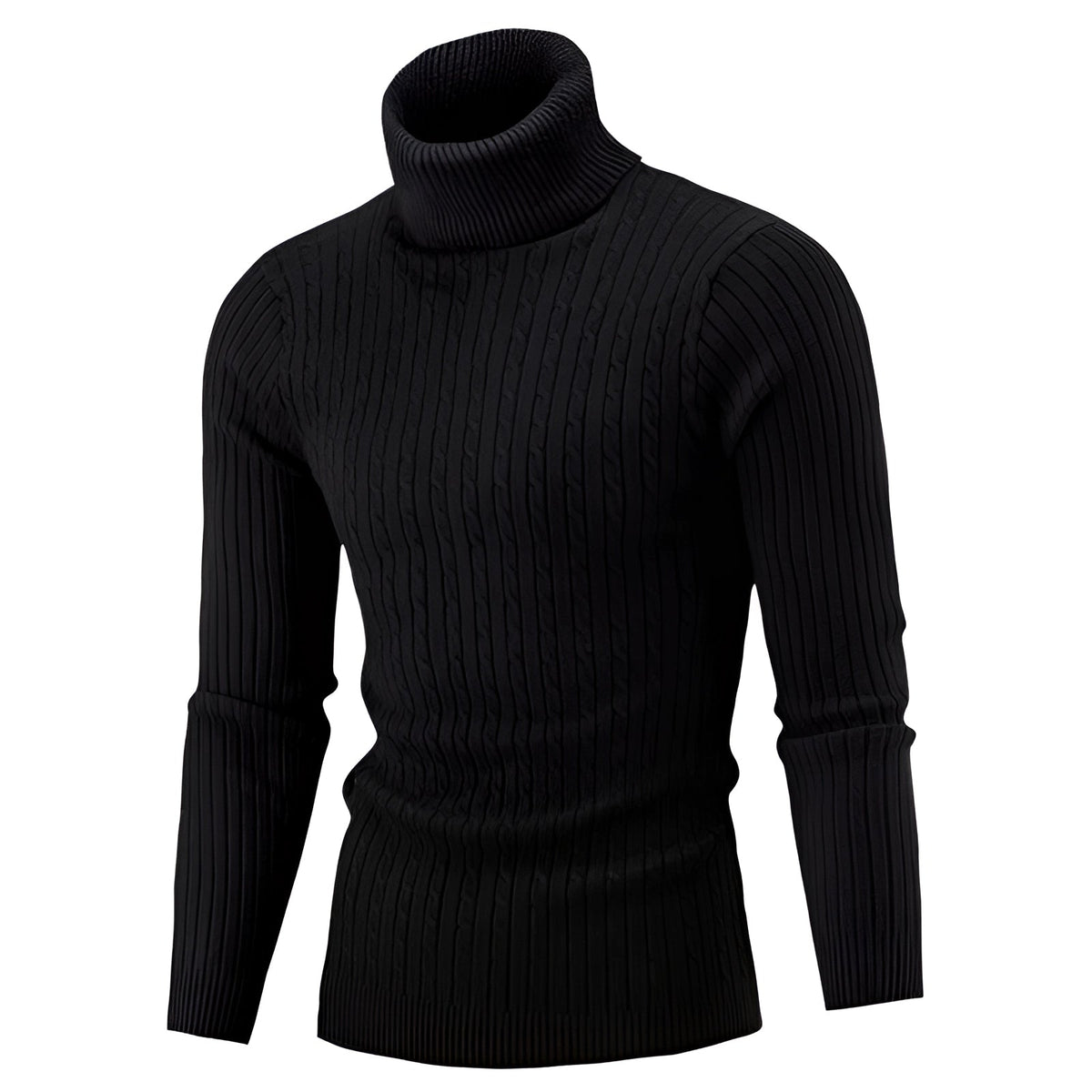 Men's Warm Cable Knit Turtleneck Sweater