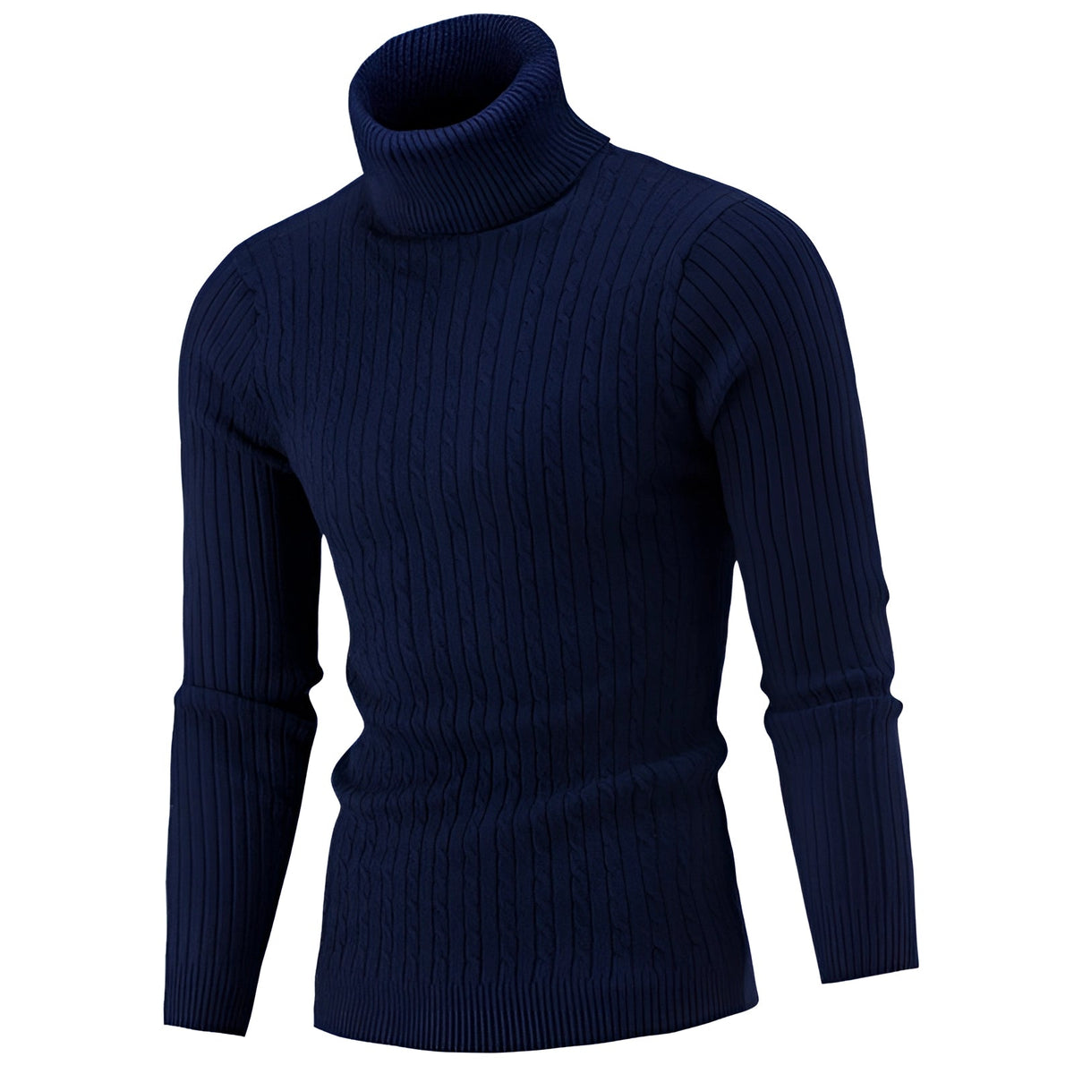 Men's Warm Cable Knit Turtleneck Sweater