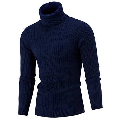 Men's Warm Cable Knit Turtleneck Sweater