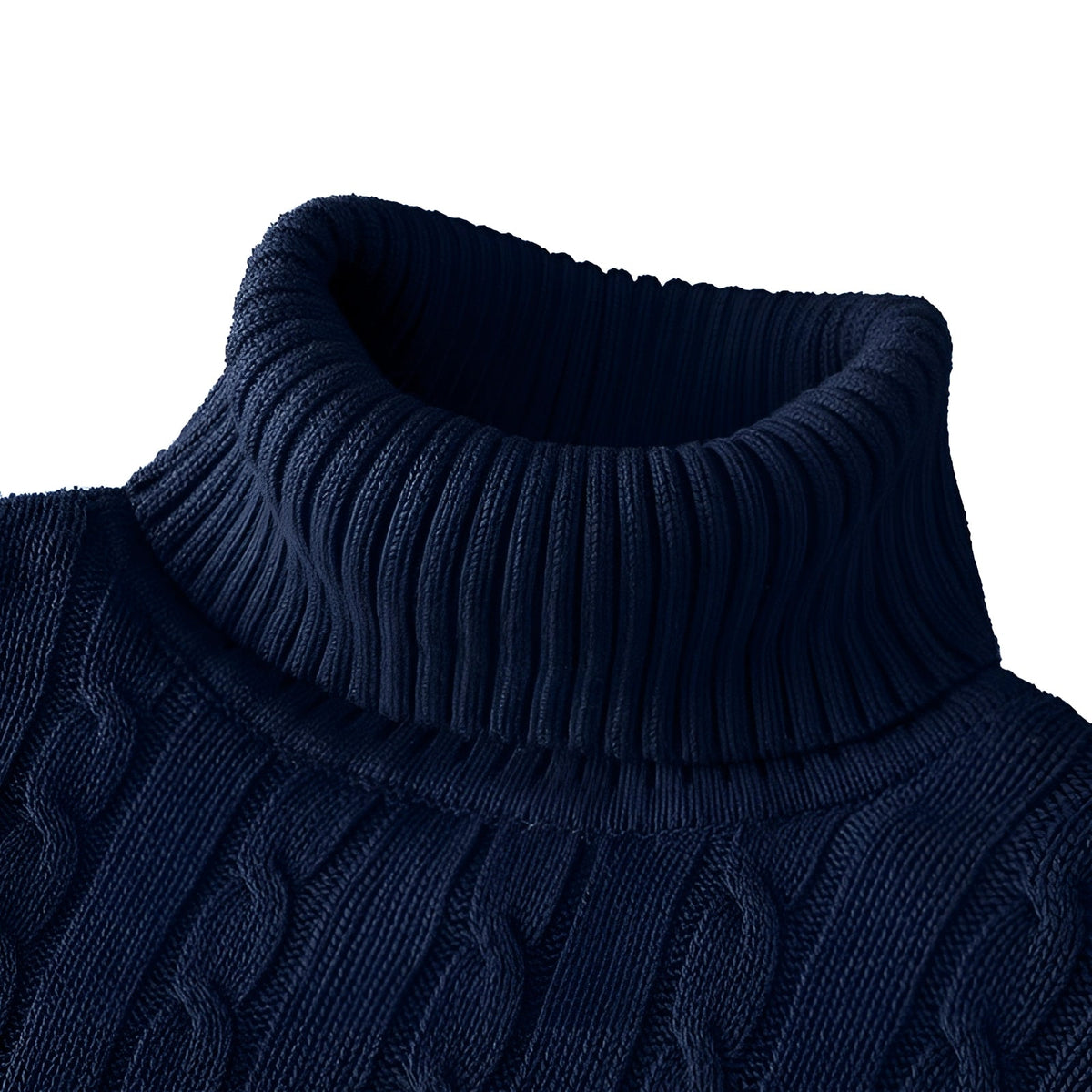 Men's Warm Cable Knit Turtleneck Sweater