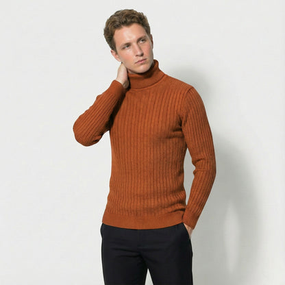 Men's Warm Cable Knit Turtleneck Sweater