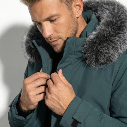 Men's Water-Repellent Winter Parka Jacket with Hood