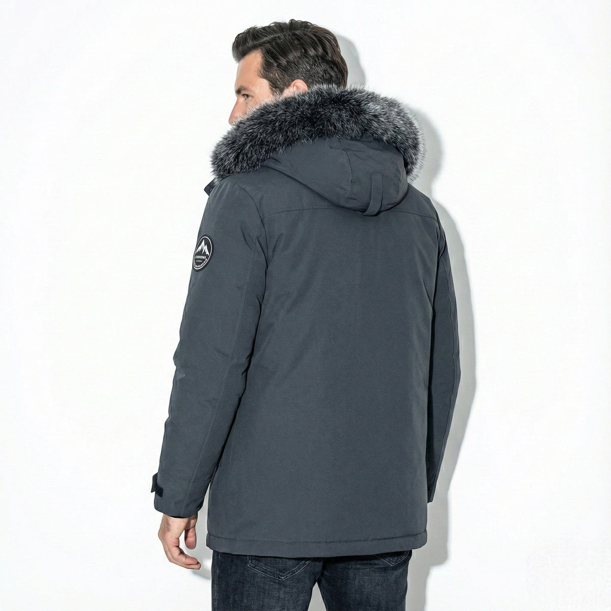 Men's Water-Repellent Winter Parka Jacket with Hood
