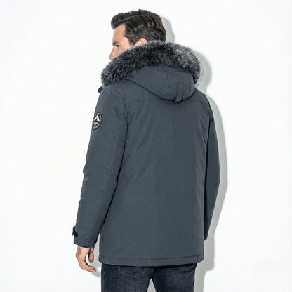 Men's Water-Repellent Winter Parka Jacket with Hood