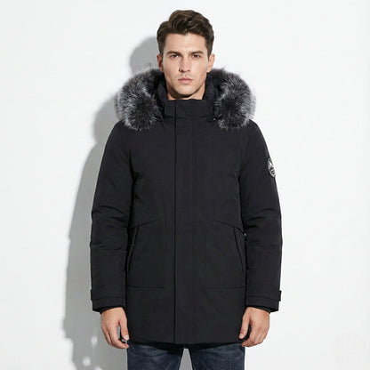 Men's Water-Repellent Winter Parka Jacket with Hood
