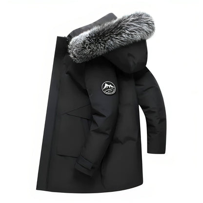 Men's Water-Repellent Winter Parka Jacket with Hood