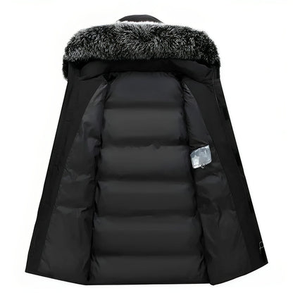 Men's Water-Repellent Winter Parka Jacket with Hood