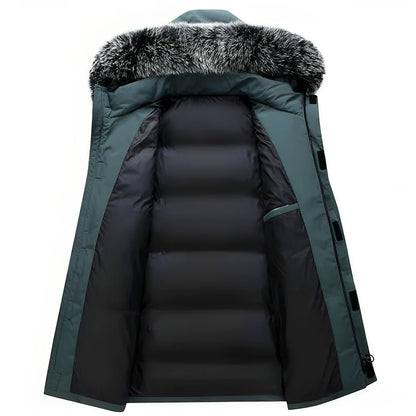 Men's Water-Repellent Winter Parka Jacket with Hood