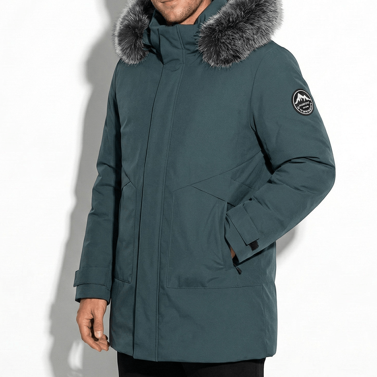 Men's Water-Repellent Winter Parka Jacket with Hood